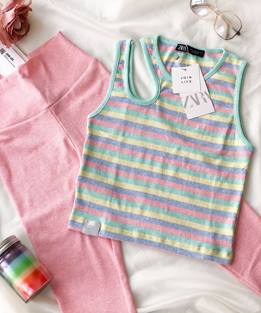 کراپ تاپ رنگین کمانی زارا