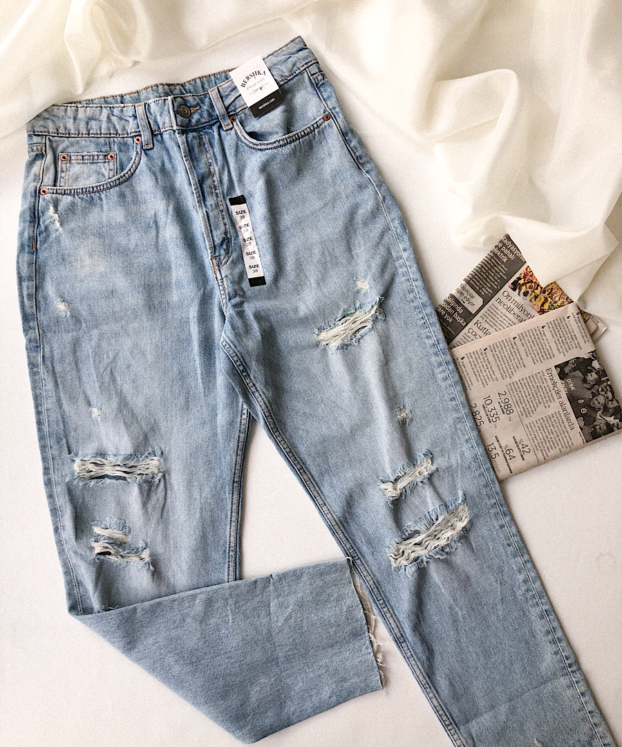 شلوار مام استایل زاپ دار