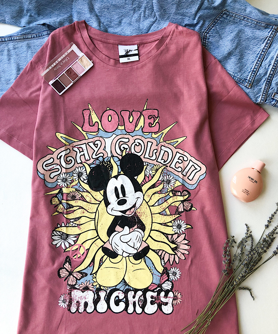 تیشرت لانگ میکی صورتی