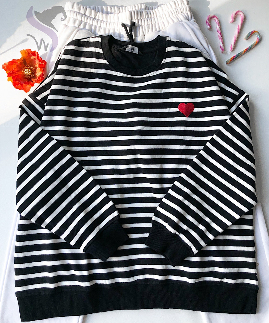 دورس اورسایز راه راه سفید مشکی