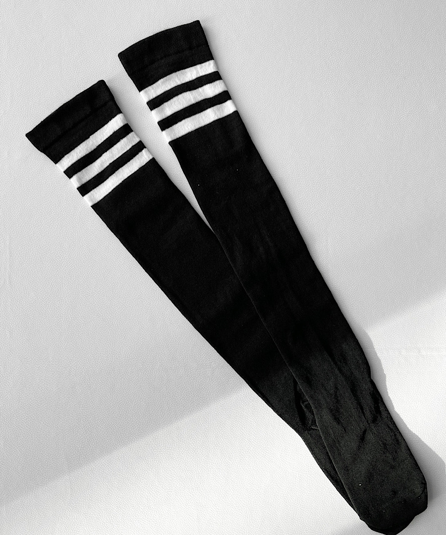 جوراب بالا زانو سه خط مشکی