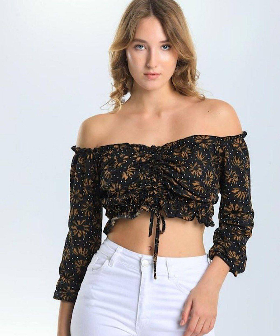 کراپ زنانه گلدار