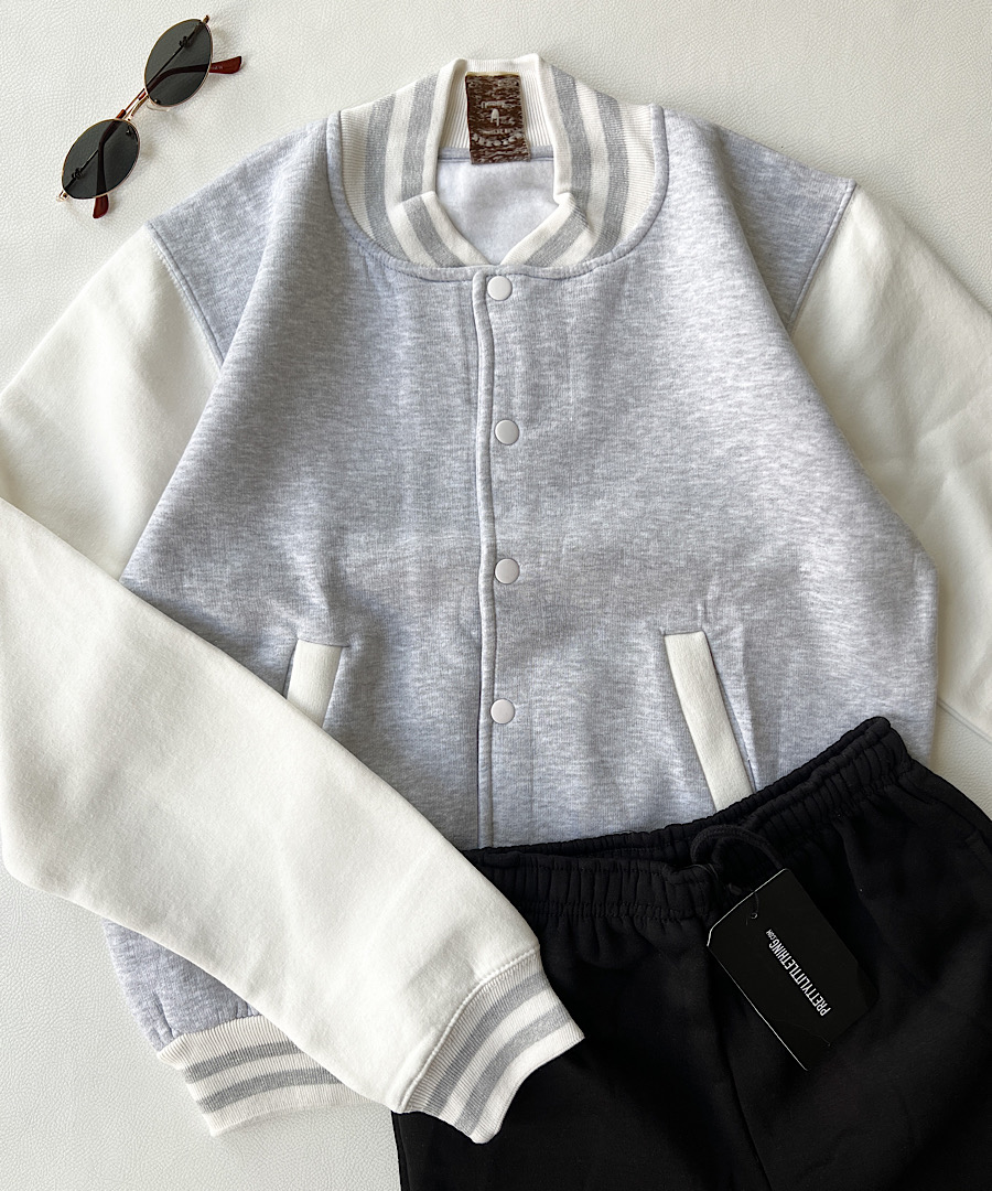 جکت بیسبالی طوسی