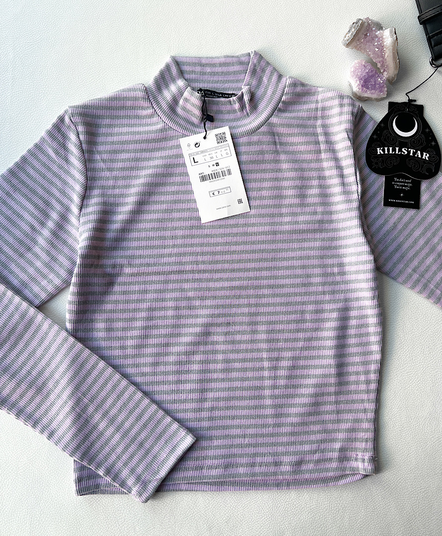 کراپ راه راه یاسی با شاین نقره ای