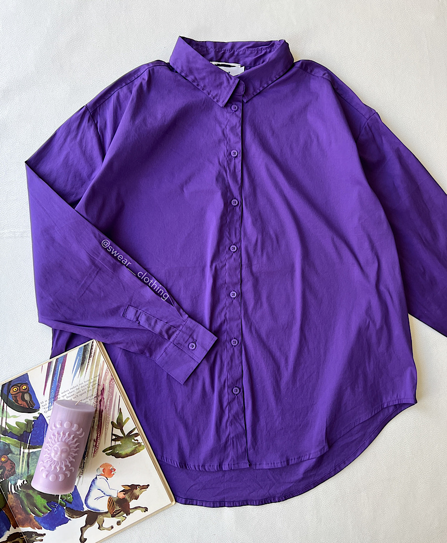 شومیز بنفش کتان