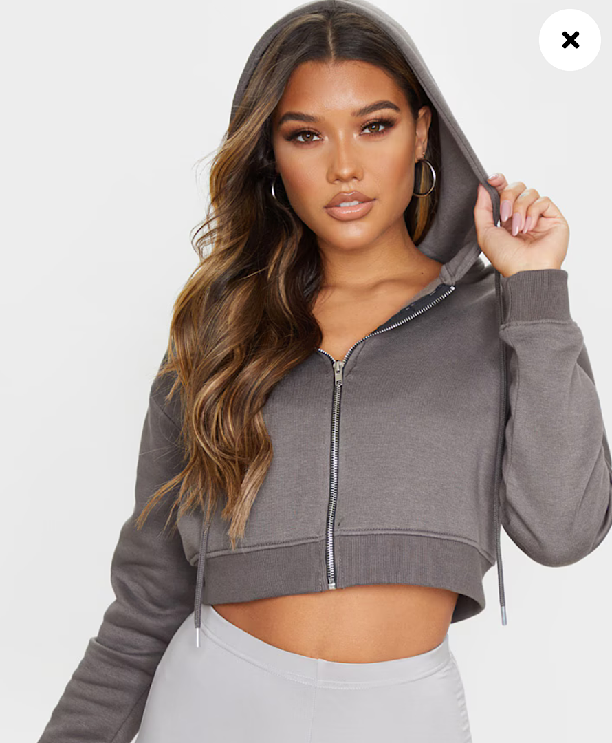 کراپ سویشرت plt خاکستری