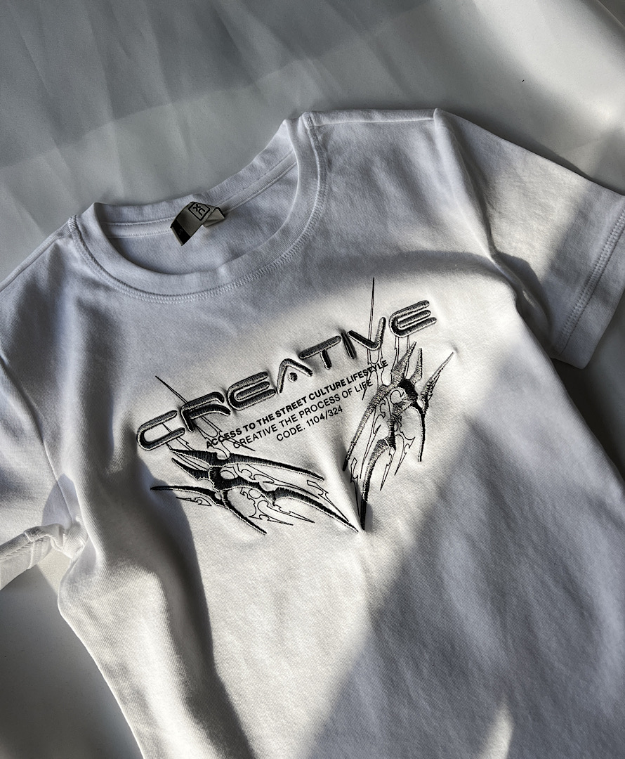 تیشرت نخی y2k سفید