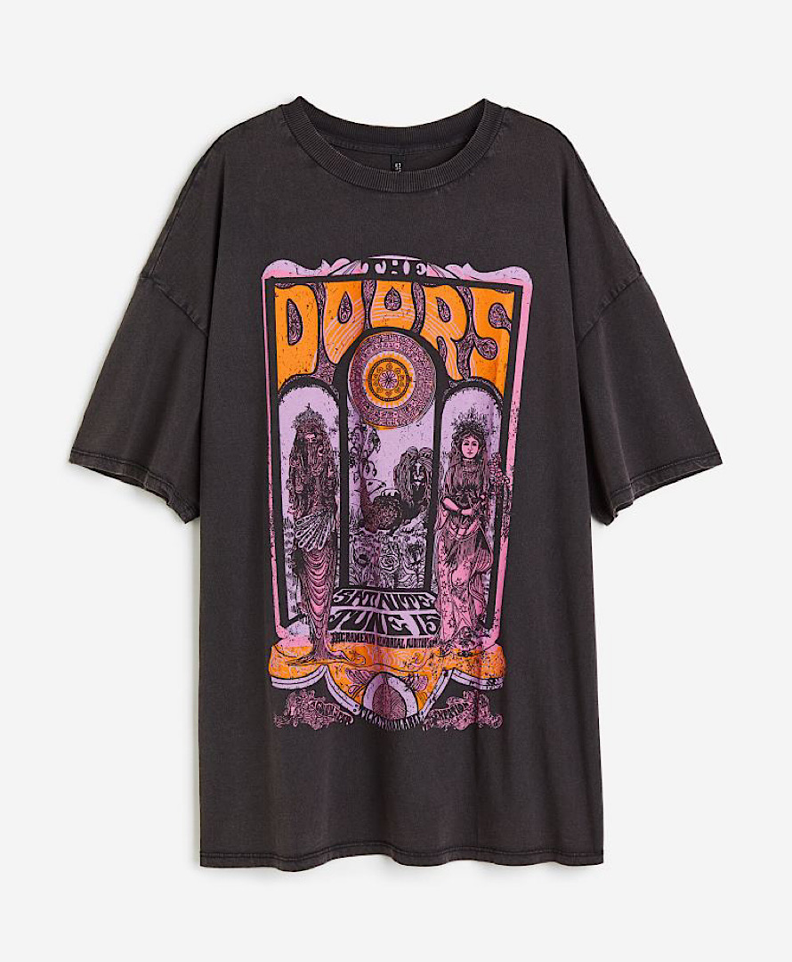 تیشرت ذغالی the doors اچ اند ام