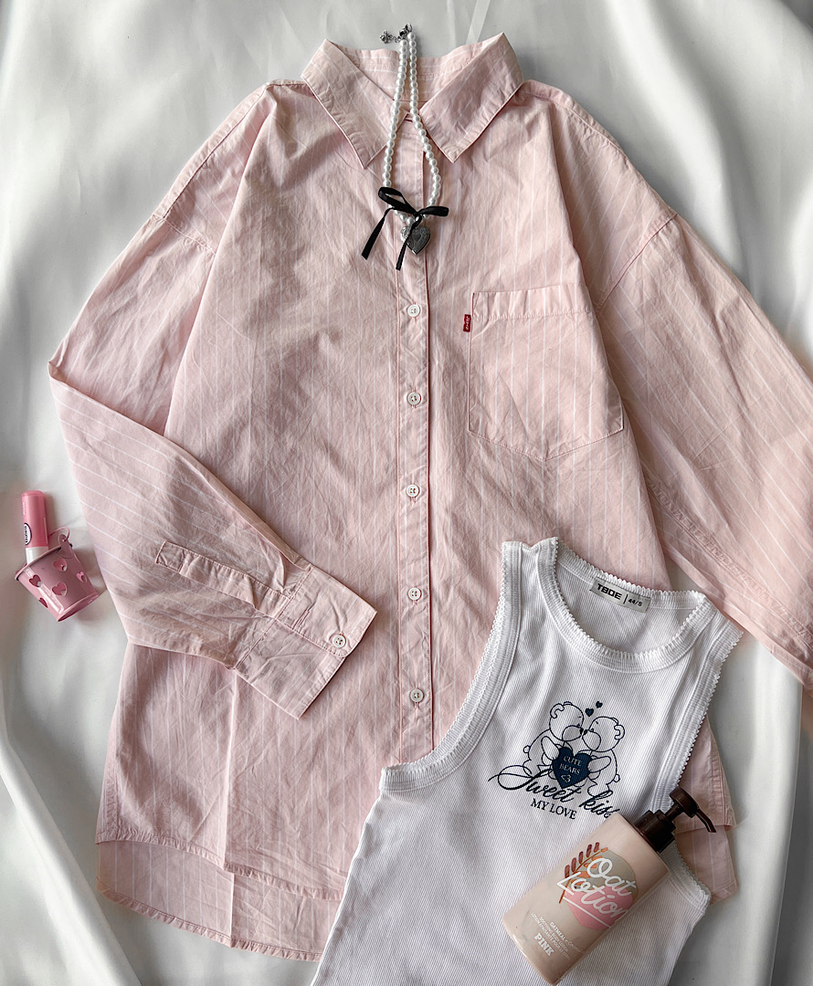 شومیز صورتی راه راه Levi’s