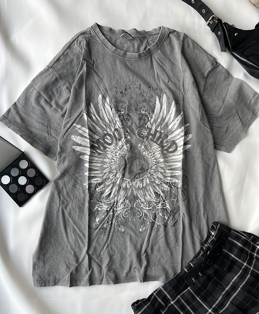 تیشرت طوسی سنگشور moon child