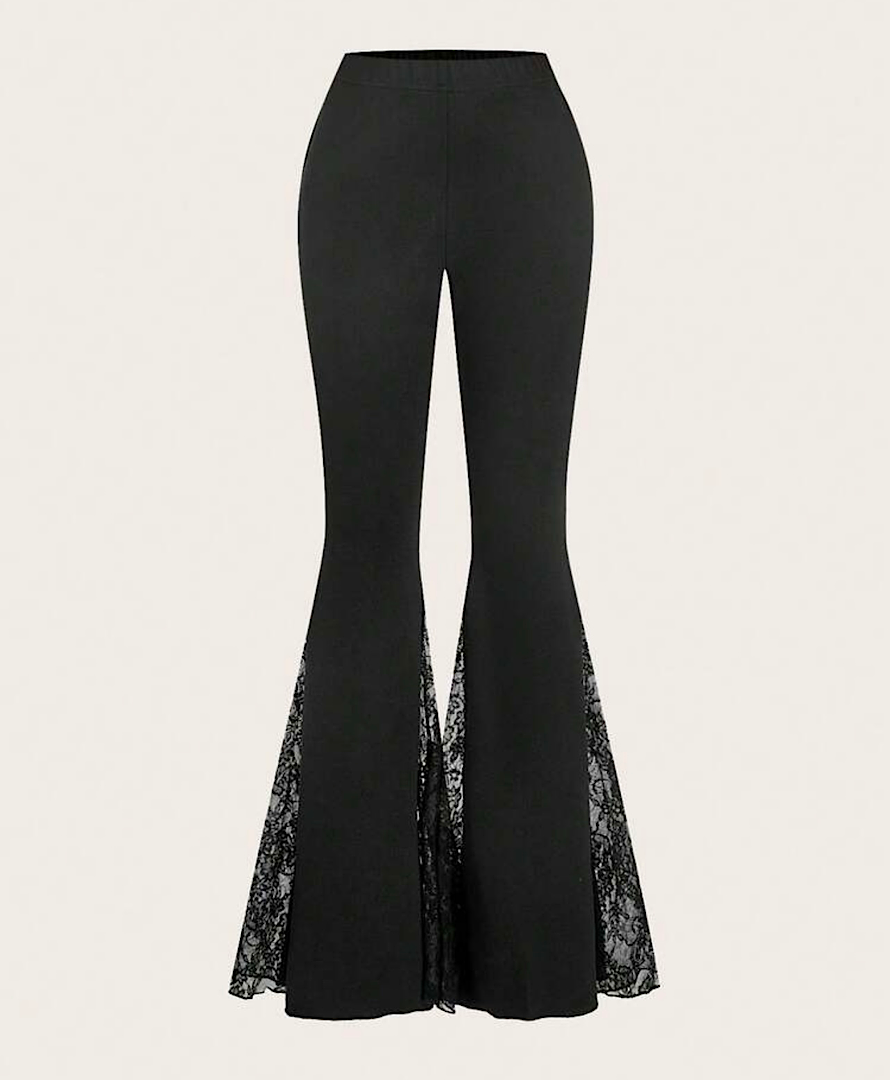 شلوار مشکی گاثیک گیپور دار